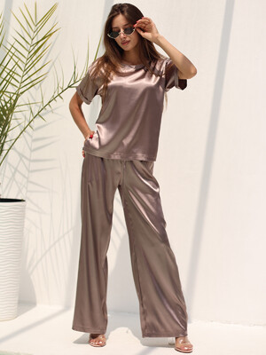 Купить Шовковий костюм з коротким рукавом LINGERIE 170771 JINA в Украина в Lingerie.ua - Одяг для дому та відпочинку, Фото 7