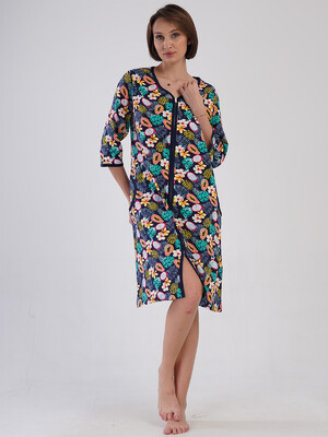 Купить Бавовняний халат великого розміру на блискавці VIENETTA 4083038286 в Украина в Lingerie.ua - Одяг для дому та відпочинку, Фото 2