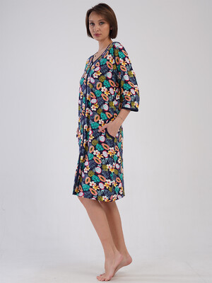 Купить Бавовняний халат великого розміру на блискавці VIENETTA 4083038286 в Украина в Lingerie.ua - Одяг для дому та відпочинку, Фото 4