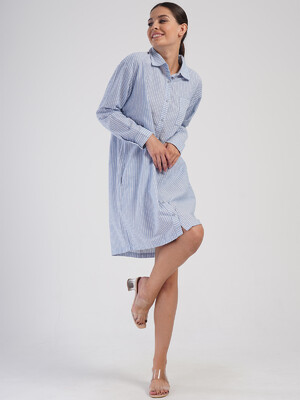 Купить Хлопковый халат рубашка на пуговицах с длинным  рукавом VIENETTA PLUS 4051020000 в Украина