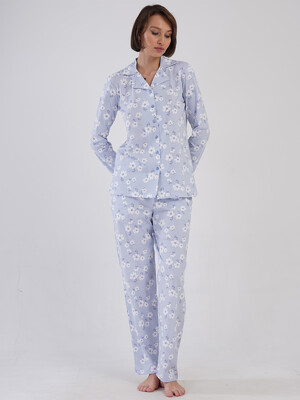 Купить Бавовняна класична піжама з довгим рукавом VIENETTA 4100100019 в Украина в Lingerie.ua - Одяг для дому та відпочинку, Фото 2