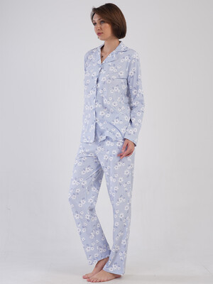 Купить Бавовняна класична піжама з довгим рукавом VIENETTA 4100100019 в Украина в Lingerie.ua - Одяг для дому та відпочинку, Фото 3