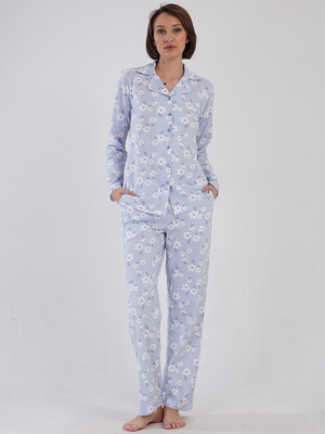 Купить Бавовняна класична піжама з довгим рукавом VIENETTA 4100100019 в Украина в Lingerie.ua - Одяг для дому та відпочинку, Фото 7