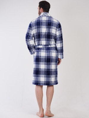 Купить Теплый плюшевый халат мужской в клетку VIENETTA MAN 3100810129 в Украина в Lingerie.ua - Одяг для дому та відпочинку, Фото 3