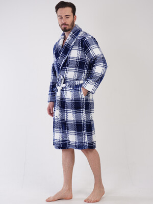 Купить Теплый плюшевый халат мужской в клетку VIENETTA MAN 3100810129 в Украина в Lingerie.ua - Одяг для дому та відпочинку, Фото 6