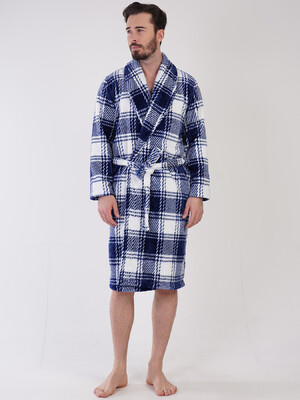 Купить Теплый плюшевый халат мужской в клетку VIENETTA MAN 3100810129 в Украина в Lingerie.ua - Одяг для дому та відпочинку, Фото 7