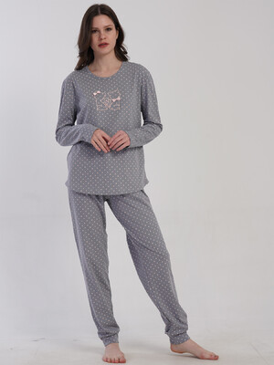 Купить Хлопковый домашний женский комплект с длинным рукавом VIENETTA 5033041248 в Украина в Lingerie.ua - Одяг для дому та відпочинку, Фото 2