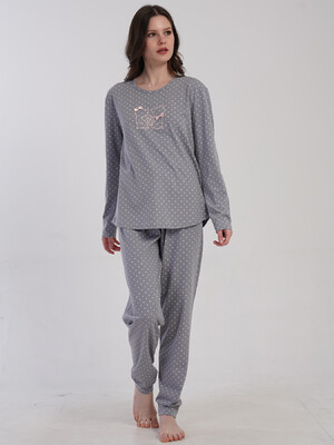 Купить Хлопковый домашний женский комплект с длинным рукавом VIENETTA 5033041248 в Украина в Lingerie.ua - Одяг для дому та відпочинку, Фото 9