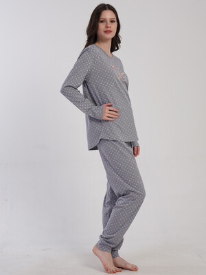 Купить Хлопковый домашний женский комплект с длинным рукавом VIENETTA 5033041248 в Украина в Lingerie.ua - Одяг для дому та відпочинку, Фото 6
