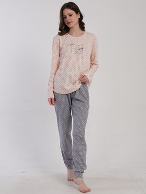 Купить Хлопковый домашний женский комплект с длинным рукавом VIENETTA 5033041248 в Украина в Lingerie.ua - Одяг для дому та відпочинку, Фото 5