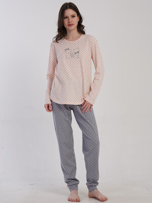 Купить Хлопковый домашний женский комплект с длинным рукавом VIENETTA 5033041248 в Украина в Lingerie.ua - Одяг для дому та відпочинку, Фото 4