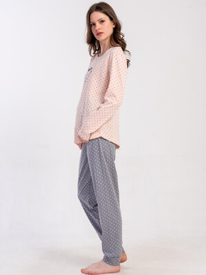Купить Хлопковый домашний женский комплект с длинным рукавом VIENETTA 5033041248 в Украина в Lingerie.ua - Одяг для дому та відпочинку, Фото 3