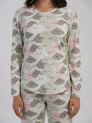 Купить Хлопковый домашний женский костюм с длинным рукавом VIENETTA 5040413841 в Украина в Lingerie.ua - Одяг для дому та відпочинку, Фото 2