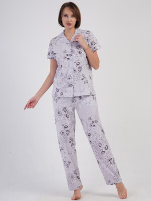 Купить Хлопковая классическая пижама с коротким рукавом VIENETTA 4110213239 в Украина