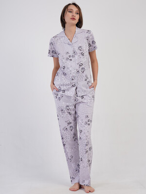 Купить Хлопковая классическая пижама с коротким рукавом VIENETTA 4110213239 в Украина в Lingerie.ua - Одяг для дому та відпочинку, Фото 2