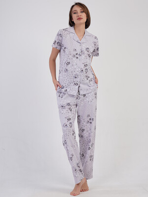 Купить Хлопковая классическая пижама с коротким рукавом VIENETTA 4110213239 в Украина в Lingerie.ua - Одяг для дому та відпочинку, Фото 4