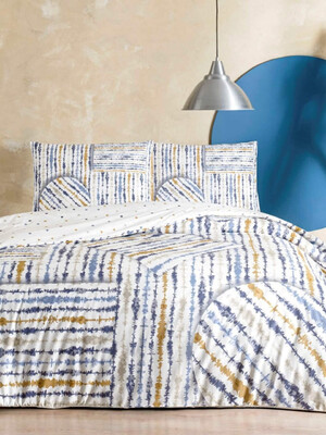 Купить Полуторний комплект постільної білизни з ранфорсу з простирадлом на гумці TAC Cosmo в Украина