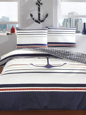 Комплект постільної білизни двоспальний TAC Harbor (ранфорс)