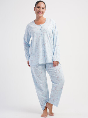 Купить Хлопковая пижама женская большого размера VIENETTA 5032430483 в Украина в Lingerie.ua - Одяг для дому та відпочинку, Фото 3