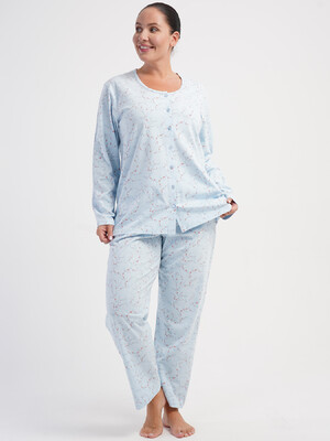 Купить Хлопковая пижама женская большого размера VIENETTA 5032430483 в Украина в Lingerie.ua - Одяг для дому та відпочинку, Фото 5