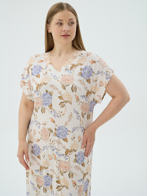 Купить Туніка з віскози великого розміру з коротким рукавом SEVIM 17332 в Украина в Lingerie.ua - Одяг для дому та відпочинку, Фото 3