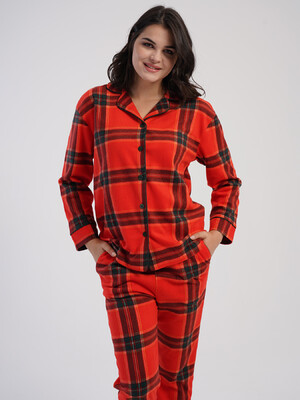 Купить Флисовый домашний комплект из рубашки и брюк VIENETTA 1618401119 в Украина в Lingerie.ua - Одяг для дому та відпочинку, Фото 2