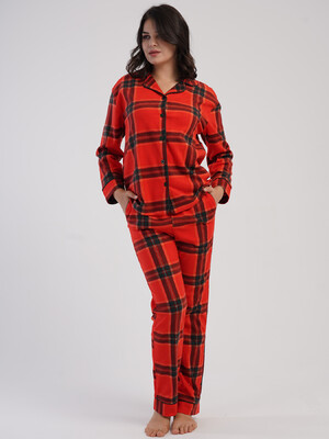 Купить Флисовый домашний комплект из рубашки и брюк VIENETTA 1618401119 в Украина в Lingerie.ua - Одяг для дому та відпочинку, Фото 3