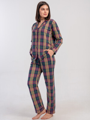 Купить Классическая женская пижама с длинным рукавом VIENETTA 1617958949 в Украина в Lingerie.ua - Одяг для дому та відпочинку, Фото 4