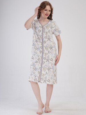 Купить Хлопковый халат на молнии с коротким рукавом VIENETTA 4081560446 в Украина в Lingerie.ua - Одяг для дому та відпочинку, Фото 4