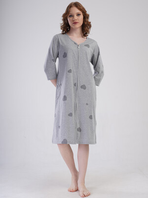 Купить Бавовняний халат великого розміру на блискавці VIENETTA 4091656203 в Украина в Lingerie.ua - Одяг для дому та відпочинку, Фото 5