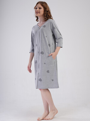 Купить Бавовняний халат великого розміру на блискавці VIENETTA 4091656203 в Украина в Lingerie.ua - Одяг для дому та відпочинку, Фото 6