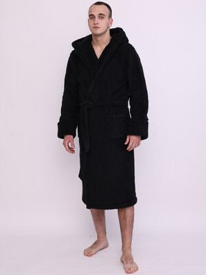 Купить Теплый плюшевый халат мужской с капюшоном LNGR 170831 в Украина