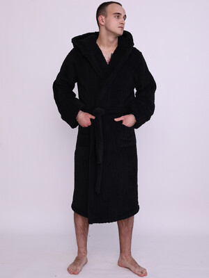 Купить Теплый плюшевый халат мужской с капюшоном LNGR 170831 в Украина в Lingerie.ua - Одяг для дому та відпочинку, Фото 3