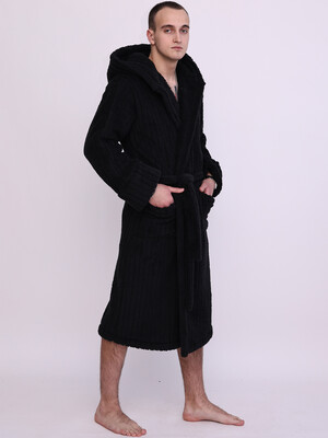 Купить Теплый плюшевый халат мужской с капюшоном LNGR 170831 в Украина в Lingerie.ua - Одяг для дому та відпочинку, Фото 4