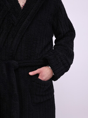 Купить Теплый плюшевый халат мужской с капюшоном LNGR 170831 в Украина в Lingerie.ua - Одяг для дому та відпочинку, Фото 6