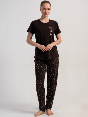 Купить Жіночий бавовняний комплект із футболки та штанів VIENETTA 5110360209 в Украина в Lingerie.ua - Одяг для дому та відпочинку, Фото 3