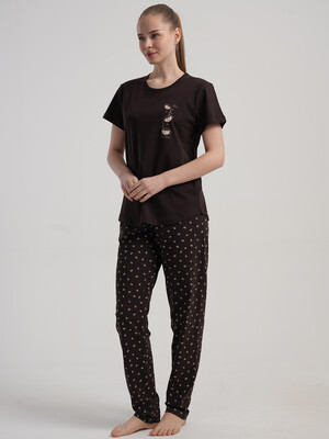 Купить Жіночий бавовняний комплект із футболки та штанів VIENETTA 5110360209 в Украина в Lingerie.ua - Одяг для дому та відпочинку, Фото 6