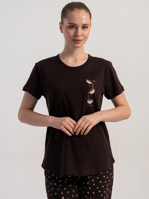 Купить Жіночий бавовняний комплект із футболки та штанів VIENETTA 5110360209 в Украина в Lingerie.ua - Одяг для дому та відпочинку, Фото 7