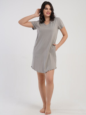 Купить Хлопковая туника с коротким рукавом VIENETTA 5120240000 в Украина в Lingerie.ua - Одяг для дому та відпочинку, Фото 2