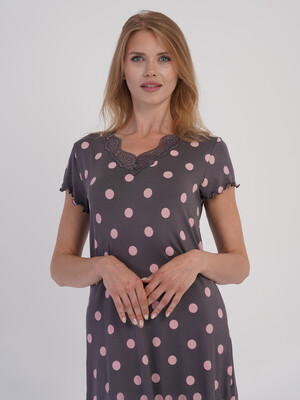 Купить Ночная сорочка из вискозы с коротким рукавом VIENETTA 6040041142 в Украина в Lingerie.ua - Одяг для дому та відпочинку, Фото 3