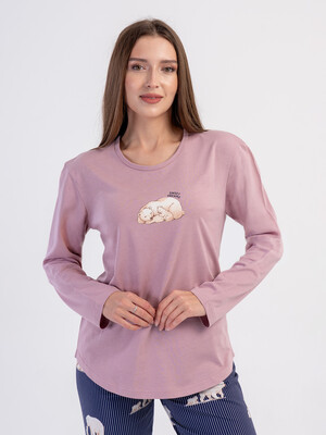 Купить Хлопковый домашний костюм с длинным рукавом VIENETTA 6060867648 в Украина в Lingerie.ua - Одяг для дому та відпочинку, Фото 2