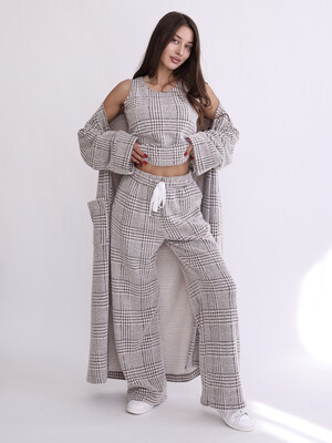Купить Теплый шерстяной костюм тройка (майка-жилет + кардиган + брюки) LINGERIE 170835-П в Украина в Lingerie.ua - Одяг для дому та відпочинку, Фото 2