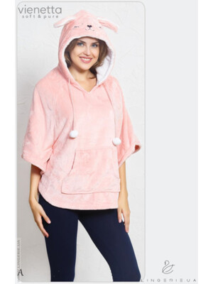 Плюшевое пончо с капюшоном VIENETTA 1602513398