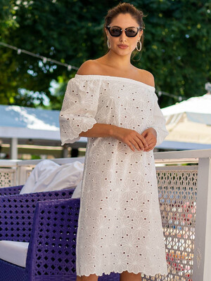 Купить Хлопковое платье летнее с открытыми плечами LINGERIE 170574 в Украина в Lingerie.ua - Одяг для дому та відпочинку, Фото 9