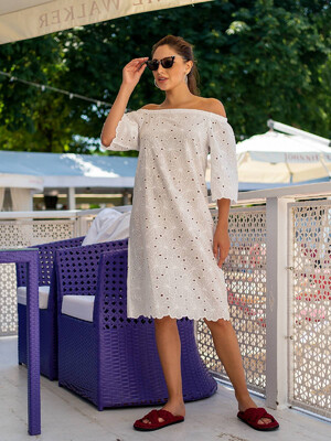 Купить Хлопковое платье летнее с открытыми плечами LINGERIE 170574 в Украина в Lingerie.ua - Одяг для дому та відпочинку, Фото 10