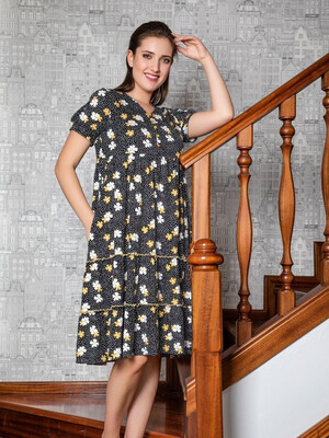 Купить Хлопковое платье с оборками COCOON J1-1033 в Украина