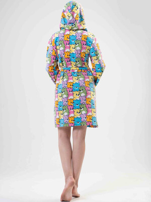 Купить Флисовый короткий халат с капюшоном VIENETTA 2030360061 в Украина в Lingerie.ua - Одяг для дому та відпочинку, Фото 2