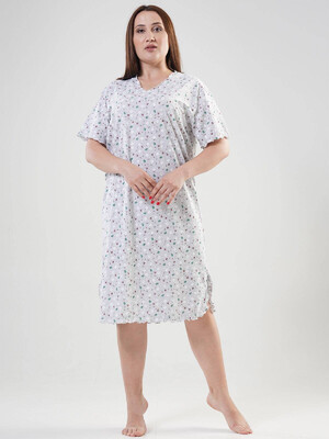 Купить Хлопковая ночная сорочка с цветочным принтом VIENETTA 2040655137 в Украина в Lingerie.ua - Одяг для дому та відпочинку, Фото 1