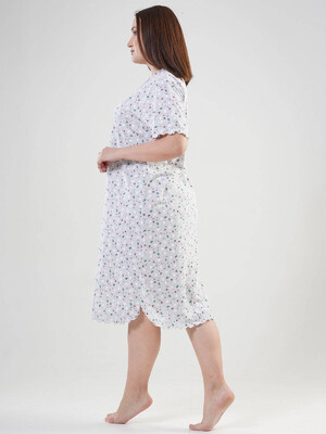 Купить Хлопковая ночная сорочка с цветочным принтом VIENETTA 2040655137 в Украина в Lingerie.ua - Одяг для дому та відпочинку, Фото 3