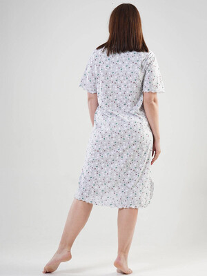 Купить Хлопковая ночная сорочка с цветочным принтом VIENETTA 2040655137 в Украина в Lingerie.ua - Одяг для дому та відпочинку, Фото 4